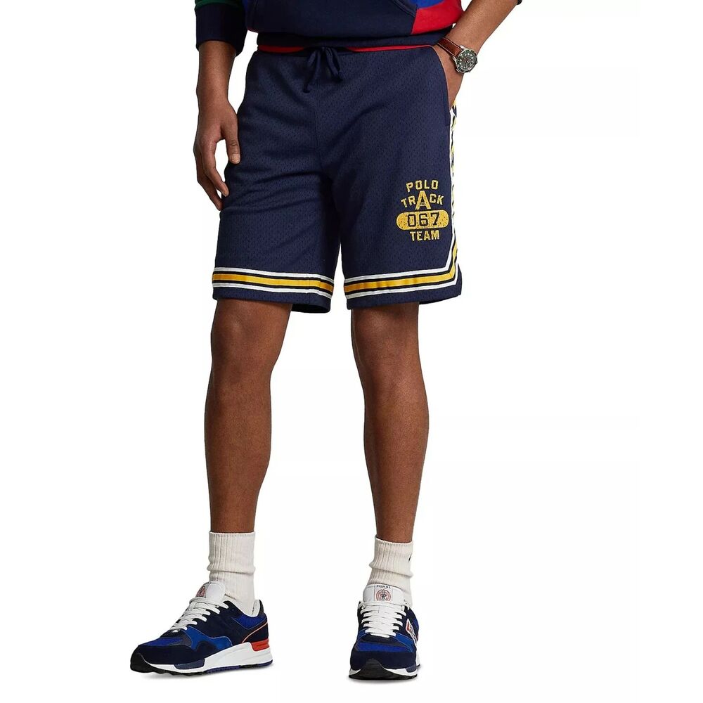 Polo Ralph Lauren Navy Track 067 Team Mesh Shorts Men's Size Medium